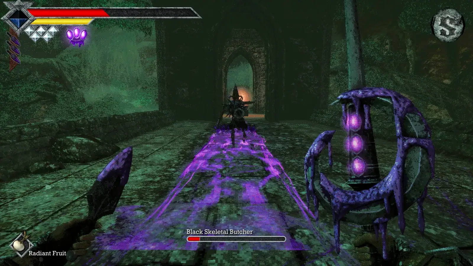 The red bar is health, the yellow bar is stamina, and the yellow bar is the one that kills you